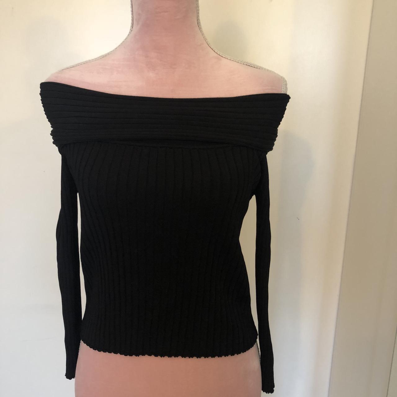 Zara black off the shoulder jumper top with 3 4 Depop