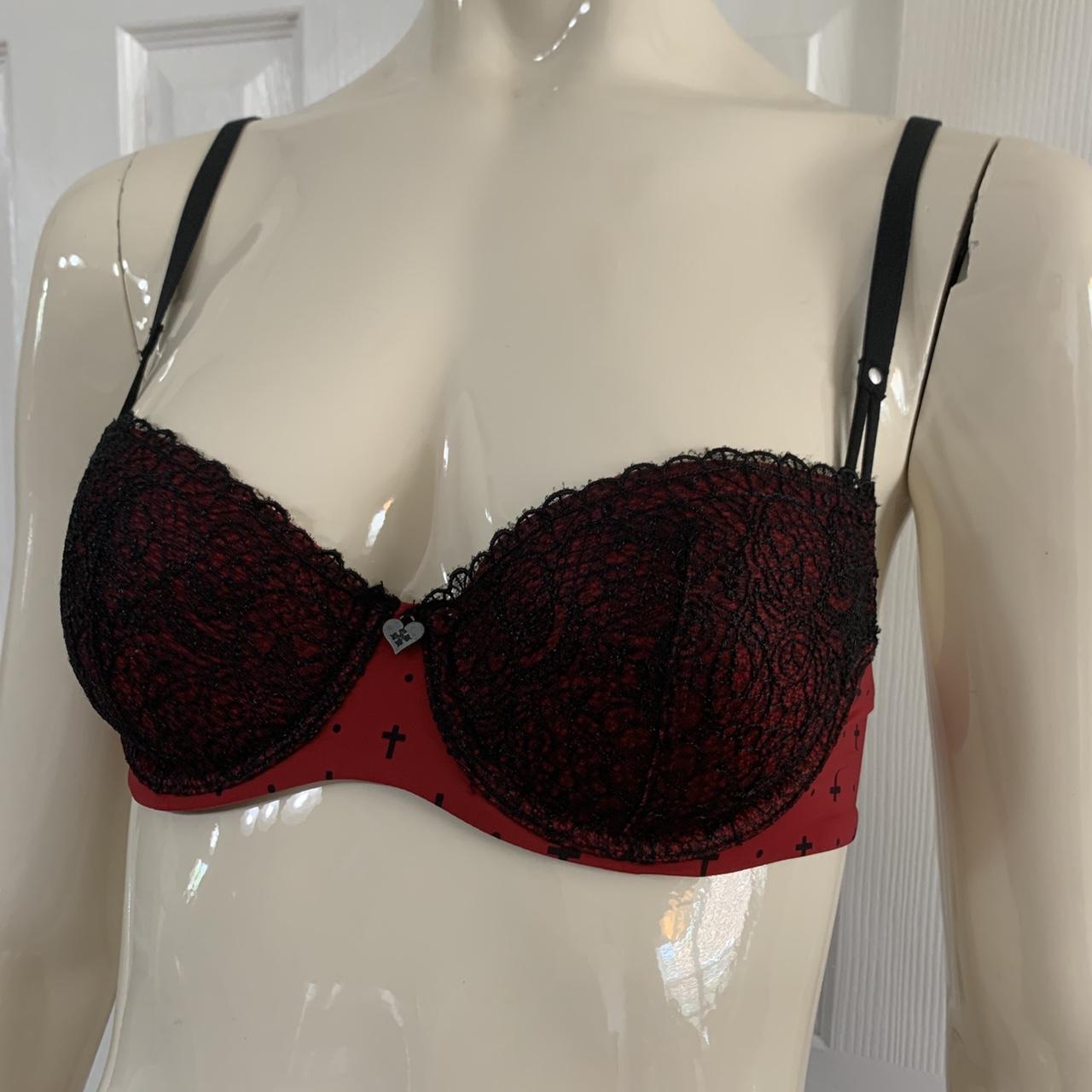 Blackheart Red Lace Bra • Never worn, still has - Depop