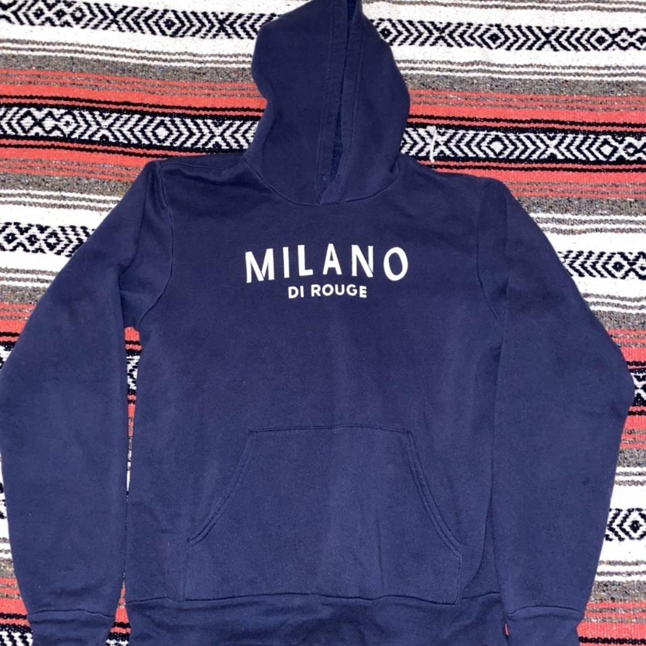 authentic milano di rouge hoodie size- L pit to pit: - Depop