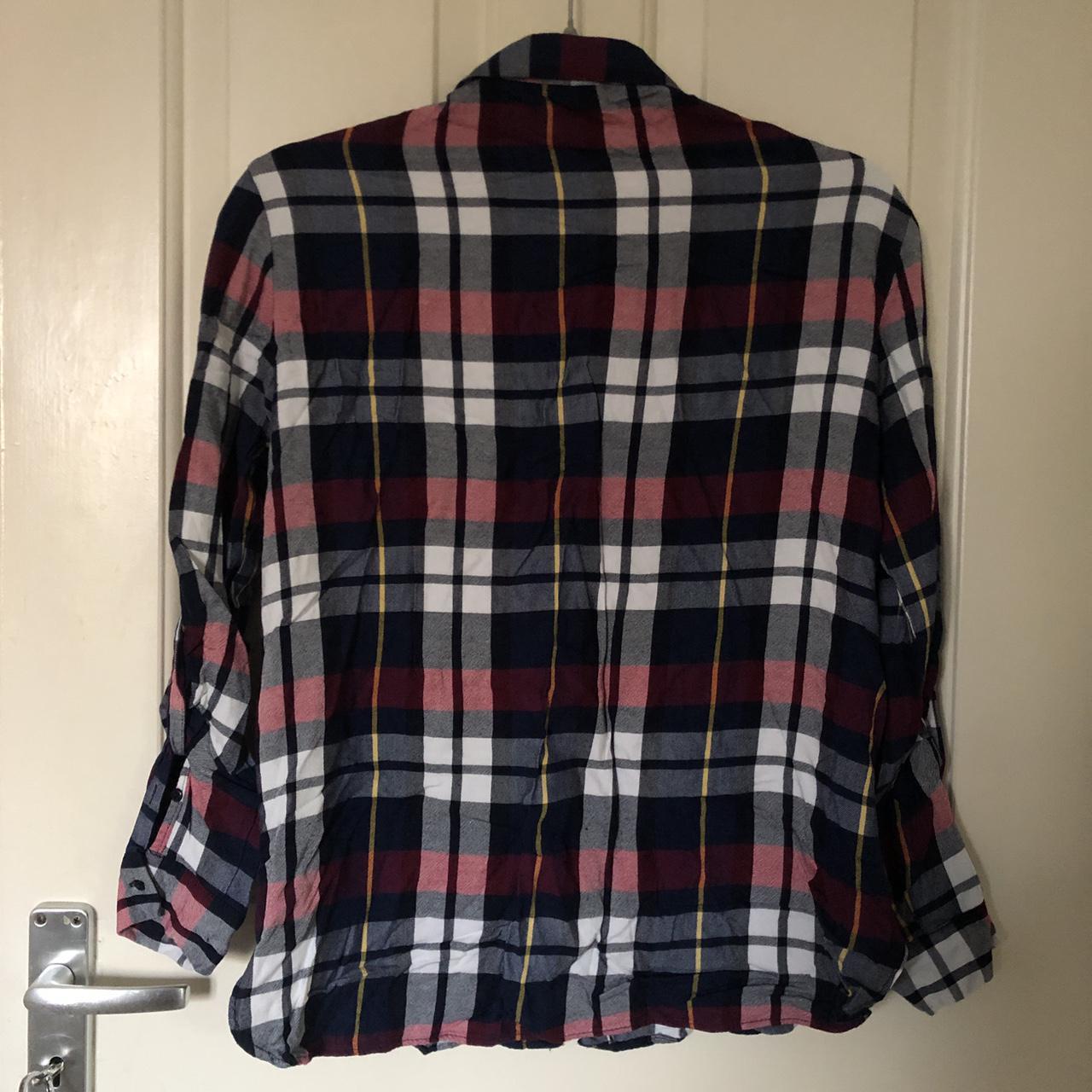 Checkered Flannel Shirt in White, Navy, Red and... - Depop