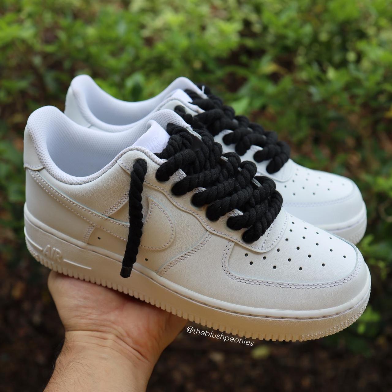 Nike Air Force One White, With Black Laces 
