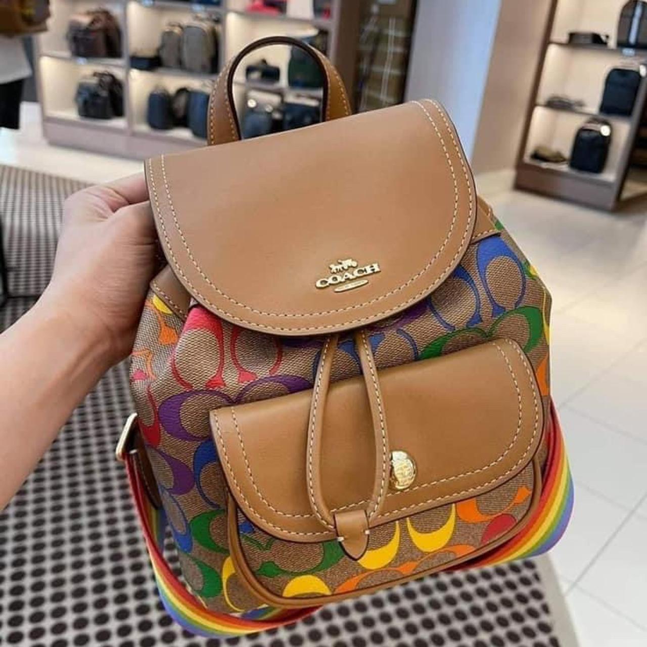 COACH® Outlet  Pennie Backpack 22 In Rainbow Signature Canvas