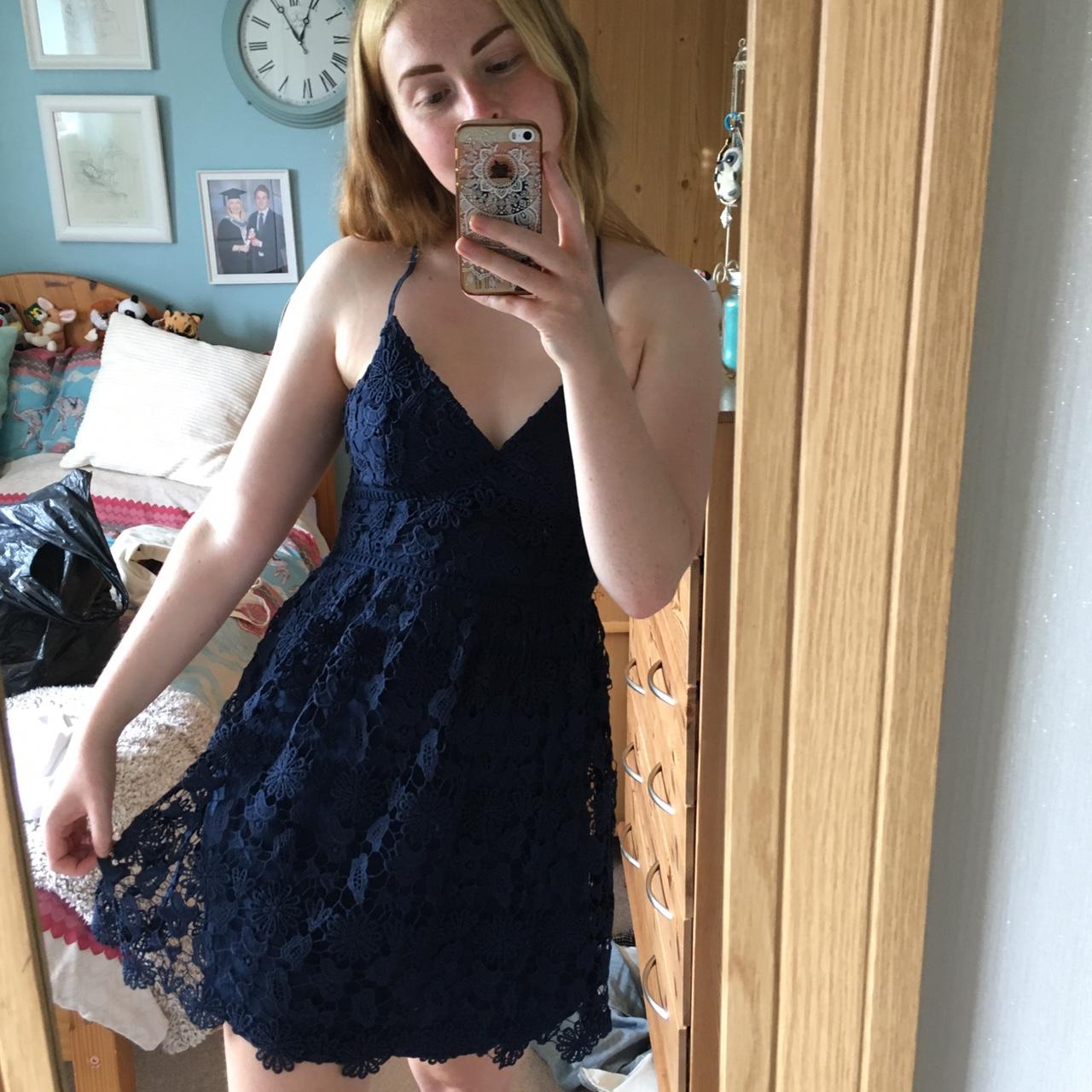 Hollister blue lace dress hotsell