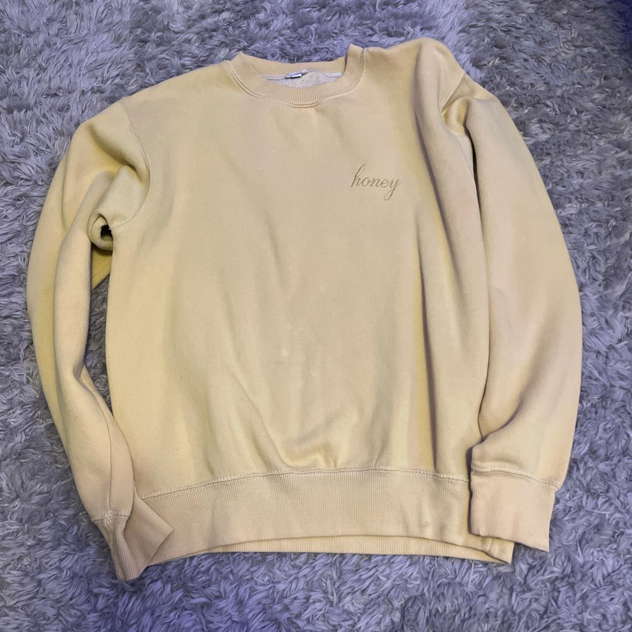 Yellow Brandy Melville Honey crew neck - slight... - Depop