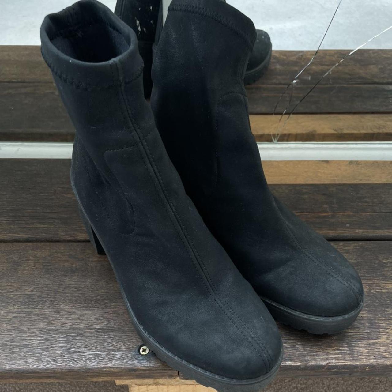 Black urban outfitters platform boots — size... - Depop