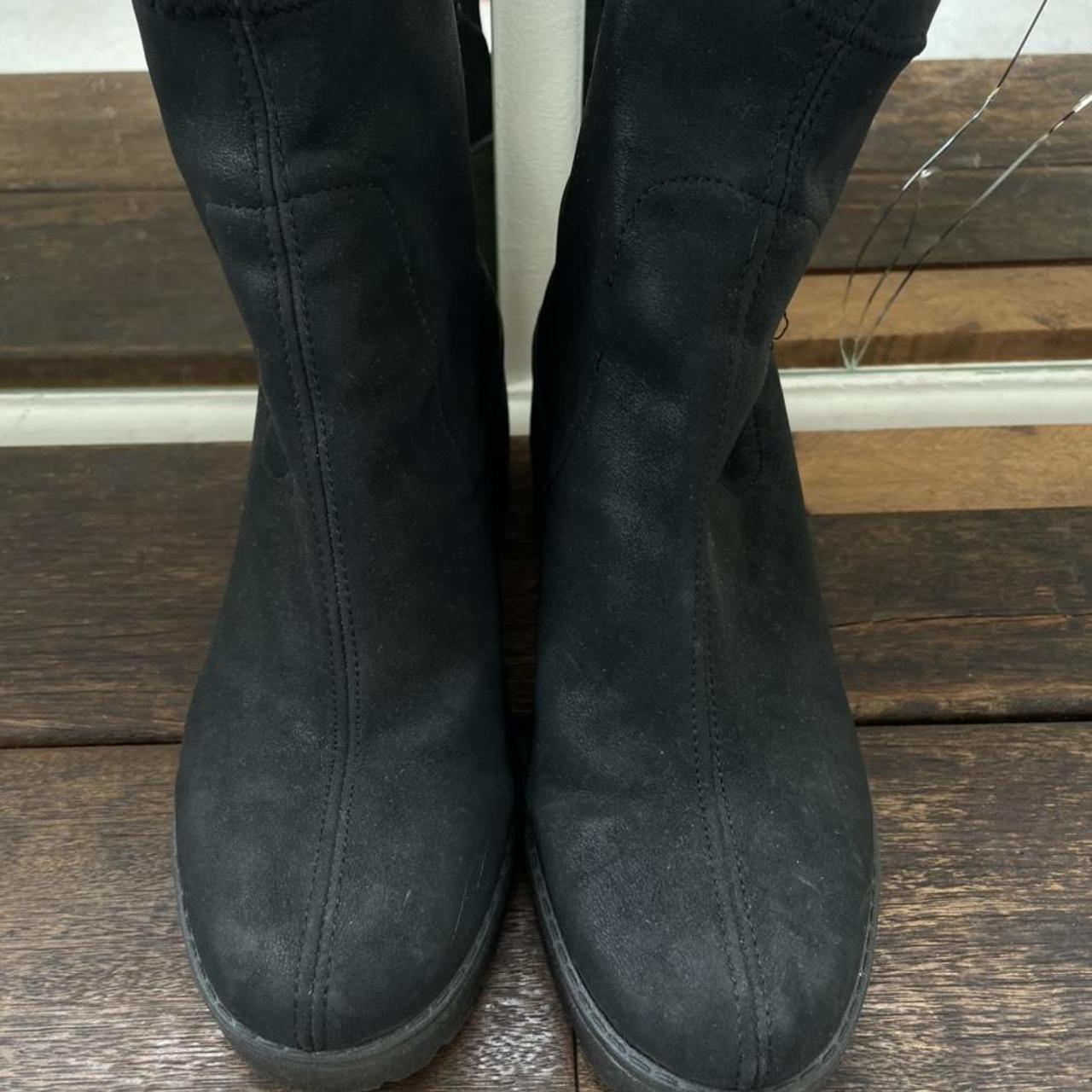 Black urban outfitters platform boots — size... - Depop