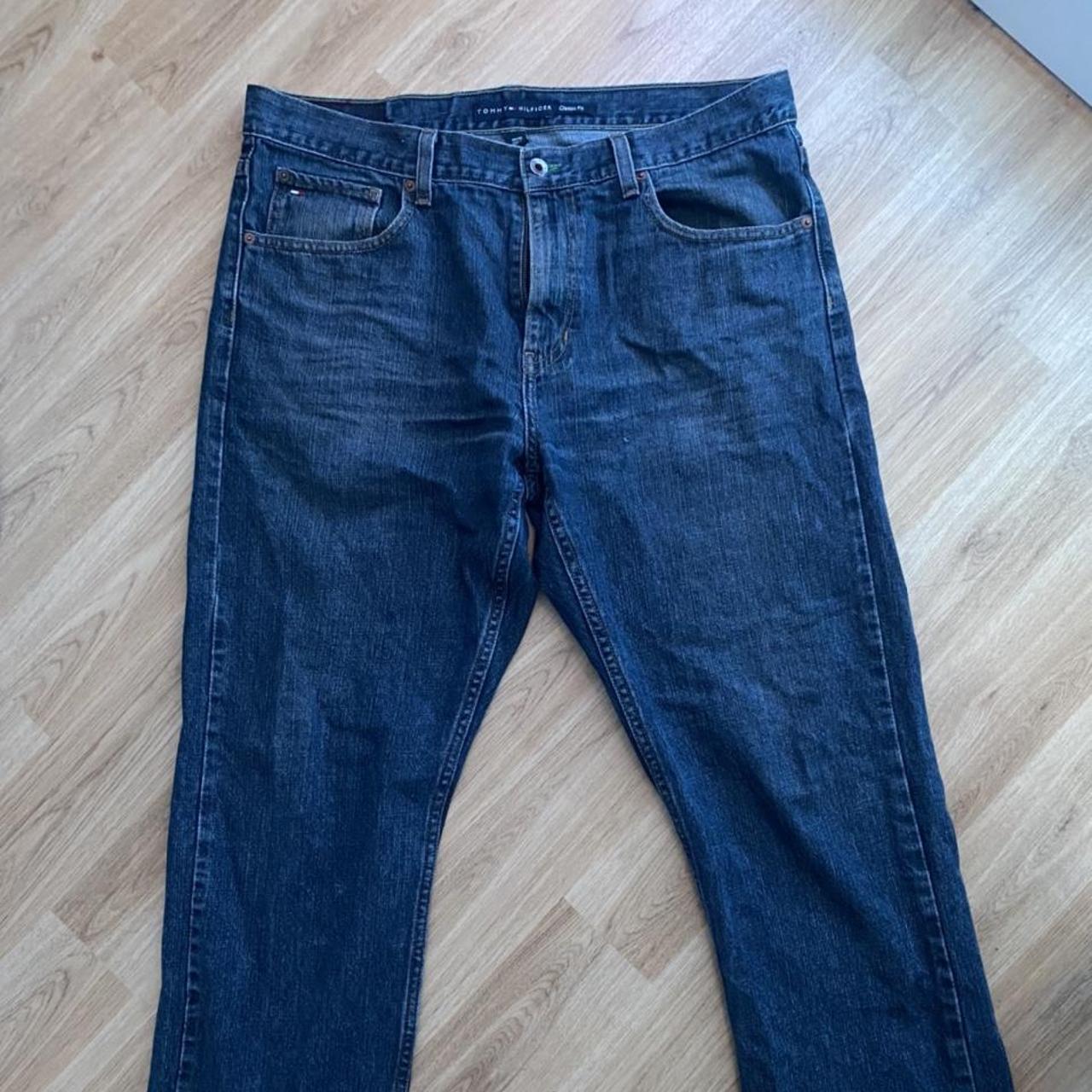 Blue Tommy Hilfiger Jeans. Mid to low waisted 36x30... - Depop