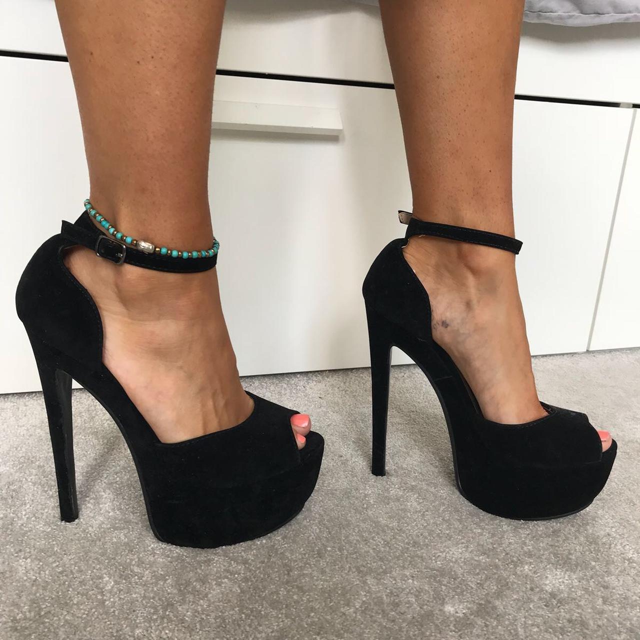 black 6 inch platform heels
