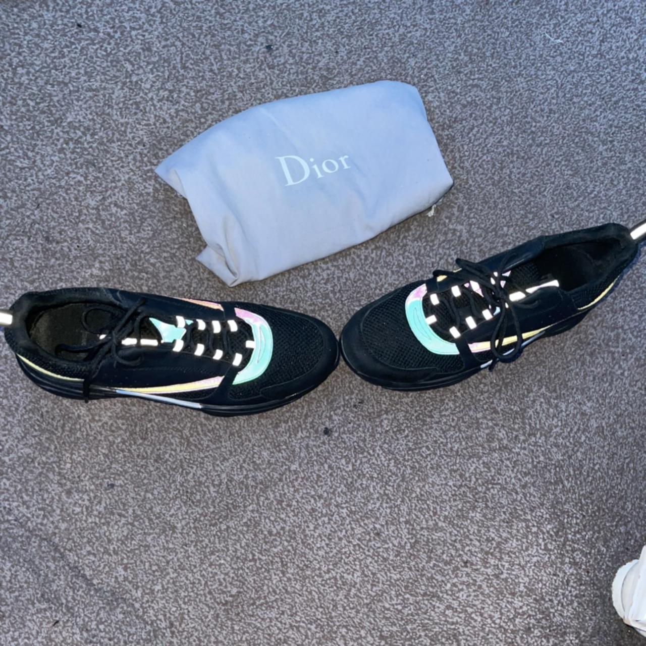 Dior b22 black reflective men's 9.5, quick shipping, - Depop