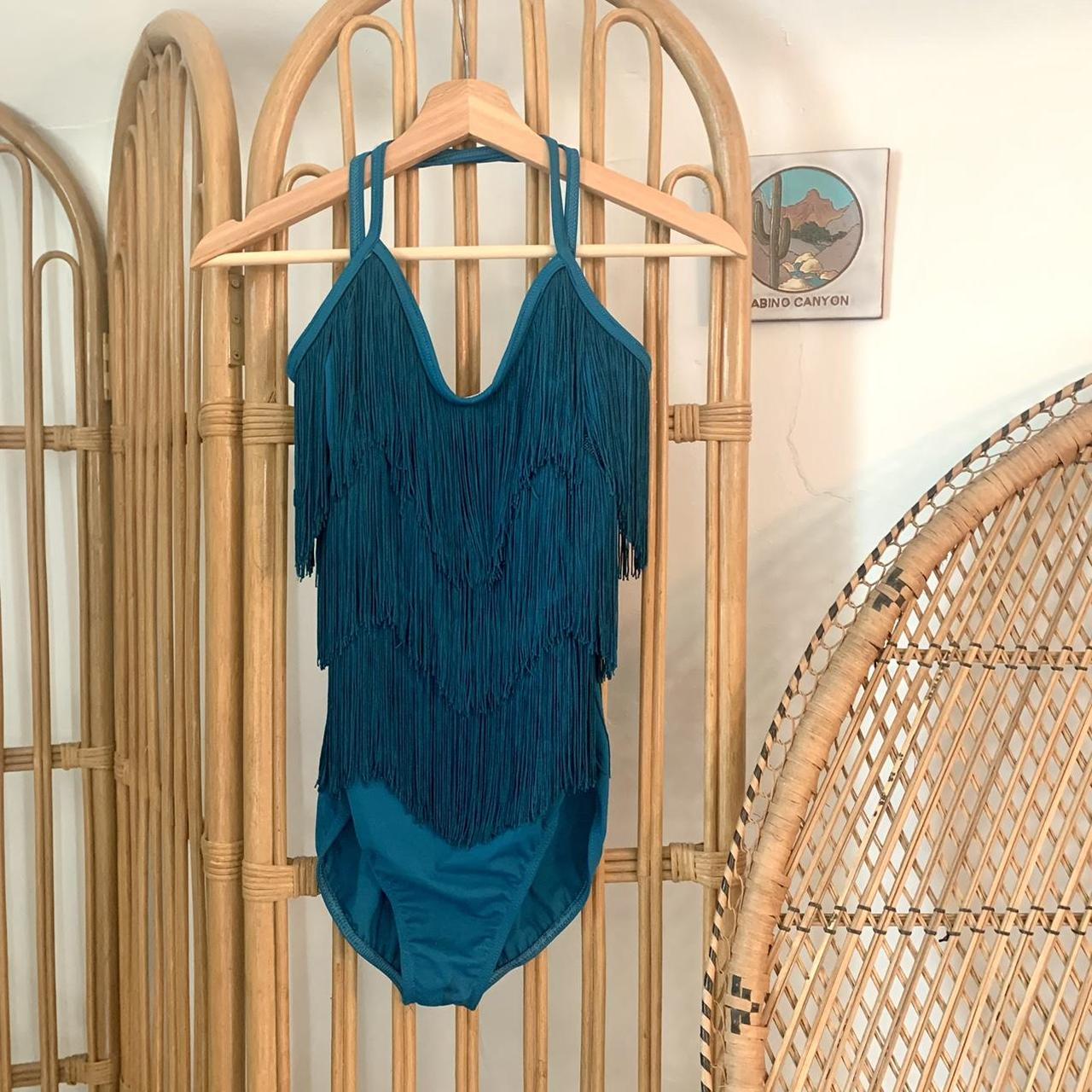 Fringe leotard / bodysuit Pretty teal turquoise... Depop