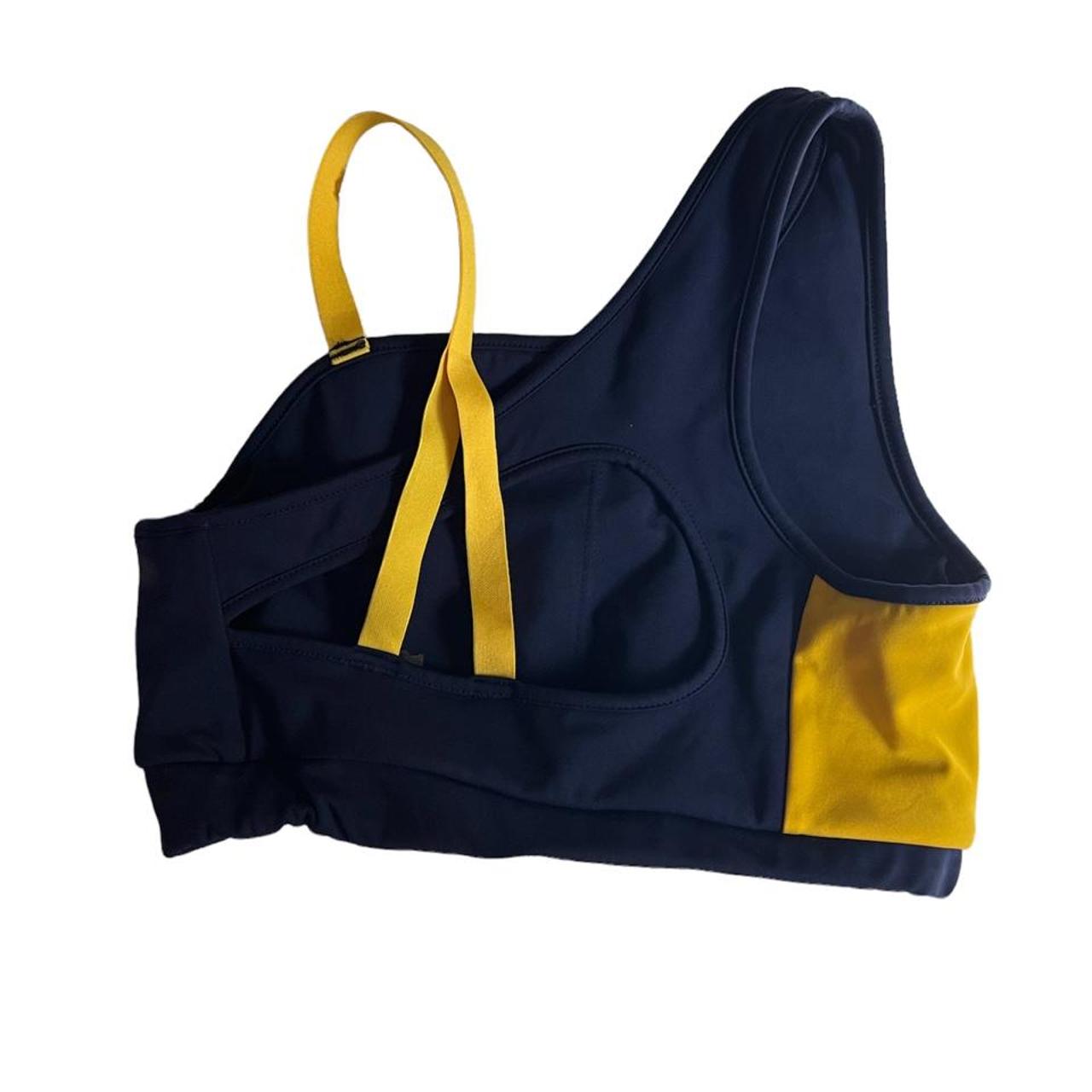 super cute gymshark navy and gold sports bra. loving... Depop