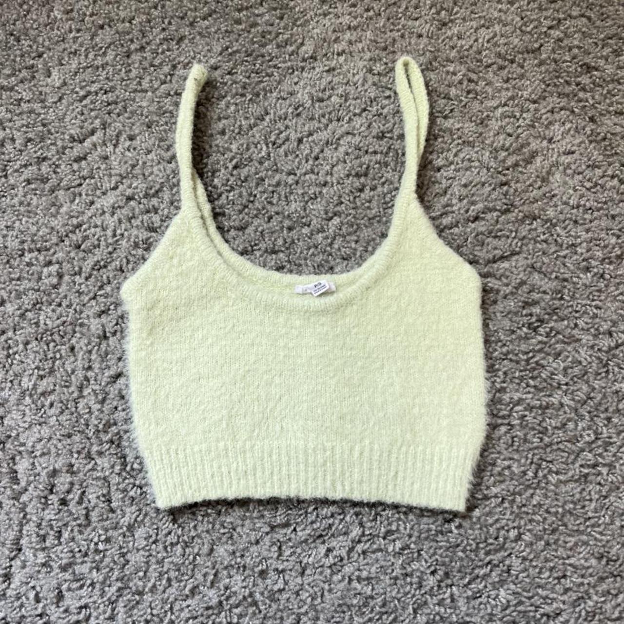 garage light green crop top size small - Depop