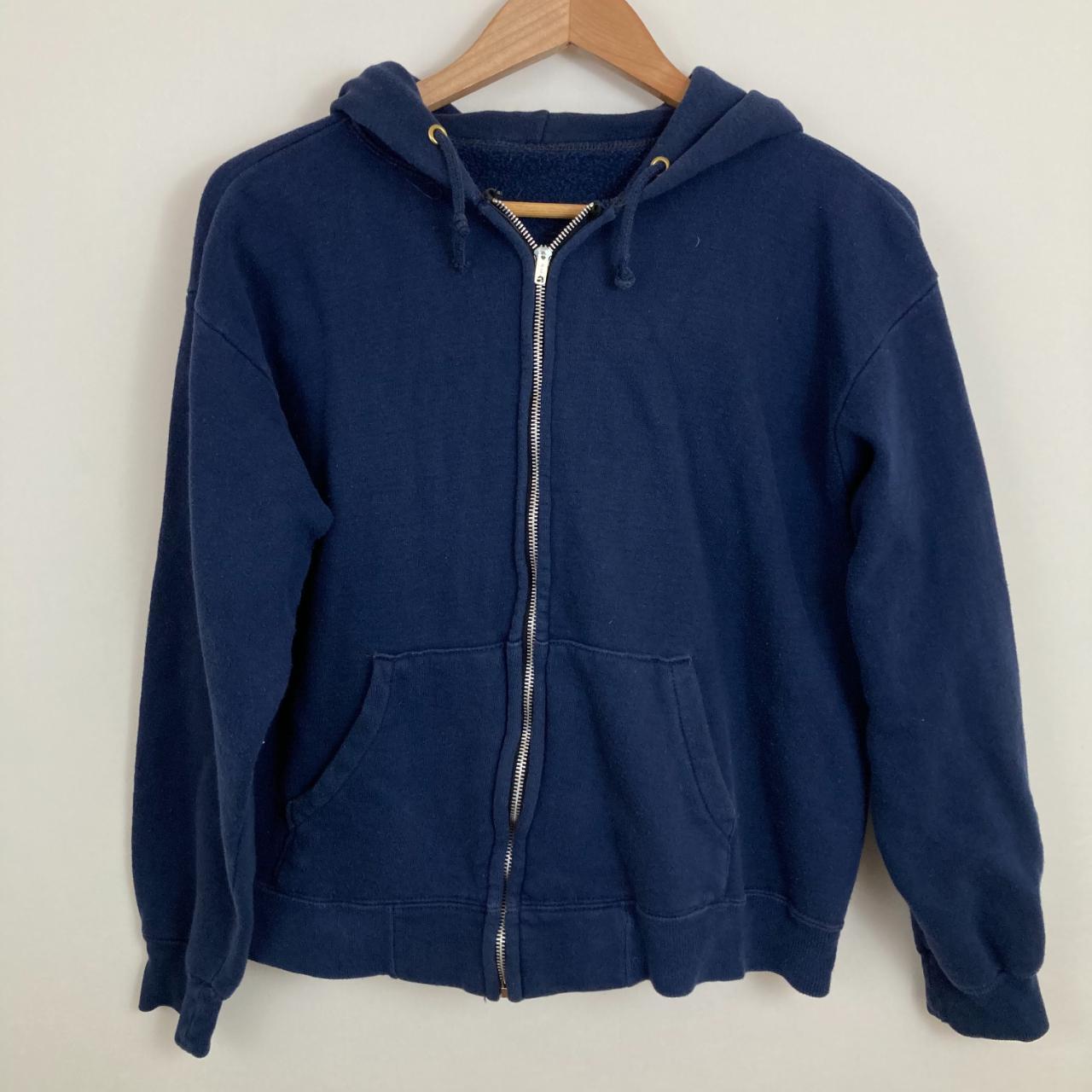 Vintage Navy blue hoodie | super soft | early 80s |... - Depop