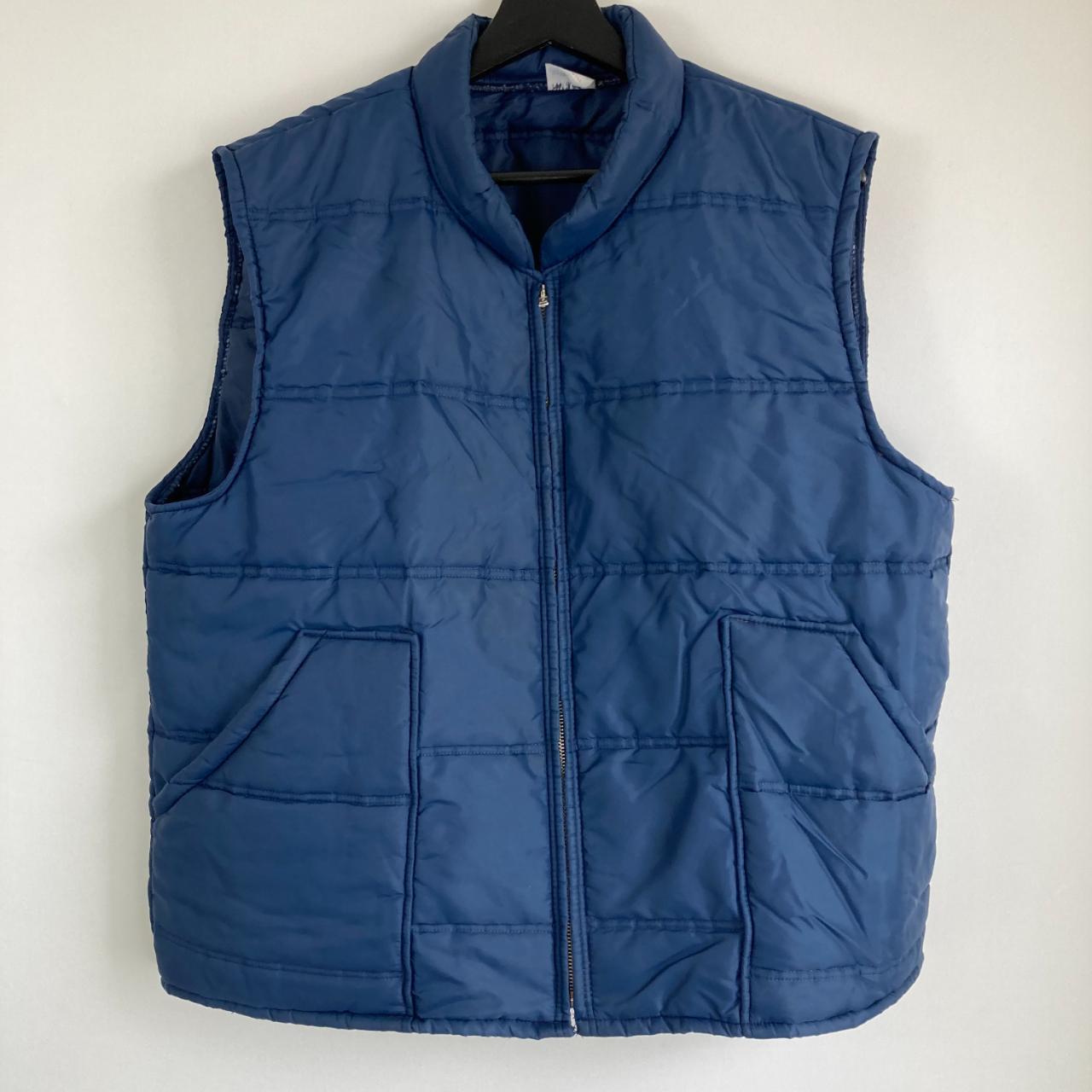 Vintage navy puffer vest | 80s Unitoy | L | made in usa - Depop