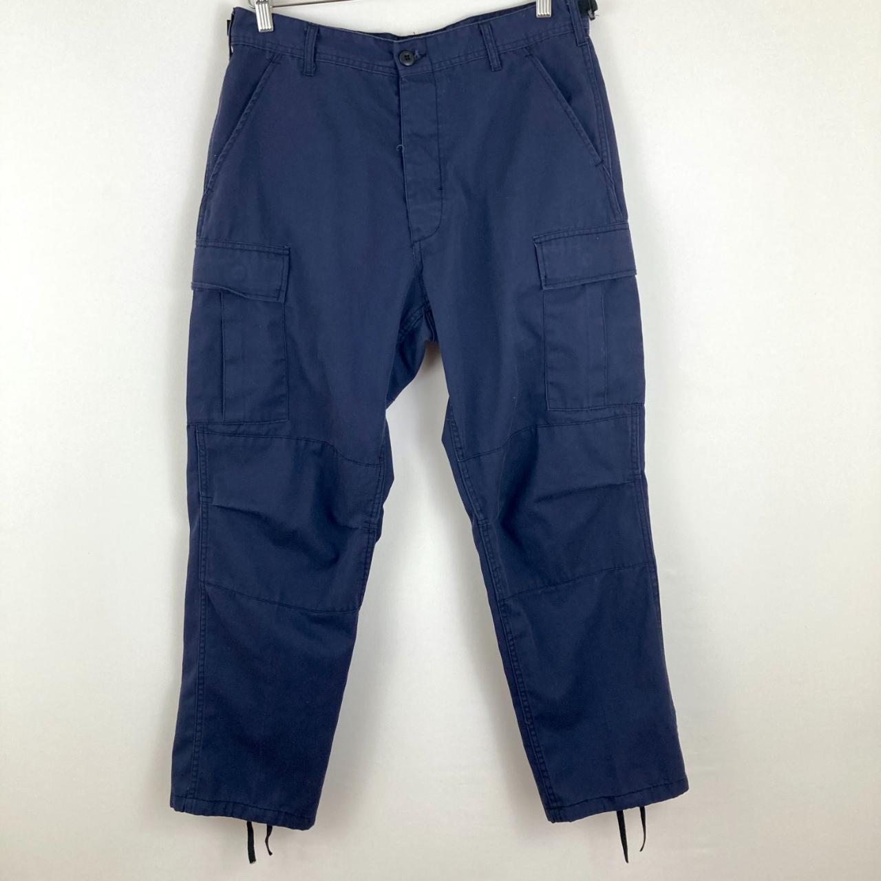 Navy Tactical cargo pants | adjustable waist and... - Depop