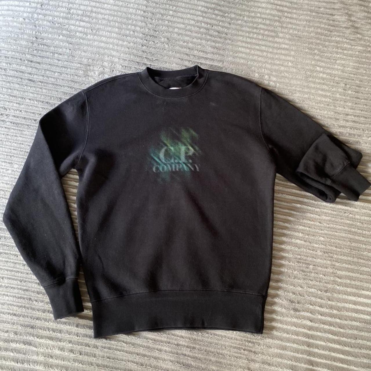 CP Company sweater in black with logo on front and... - Depop