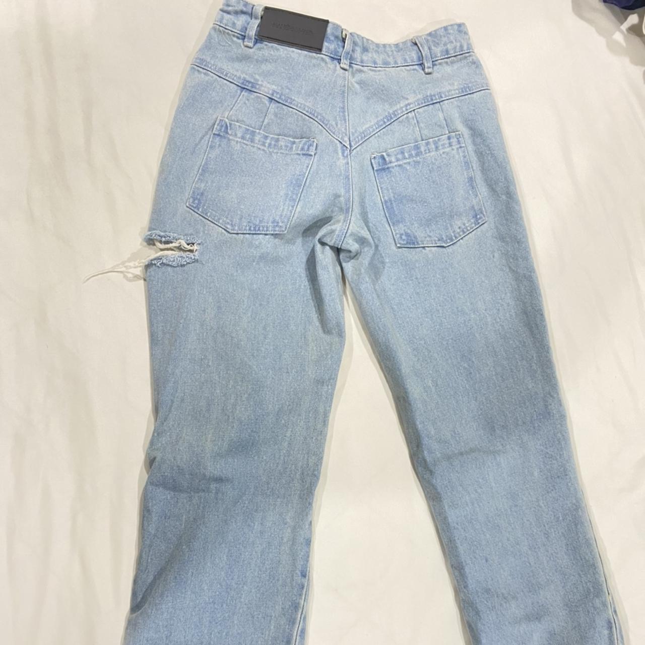 Women's Blue and White Jeans | Depop