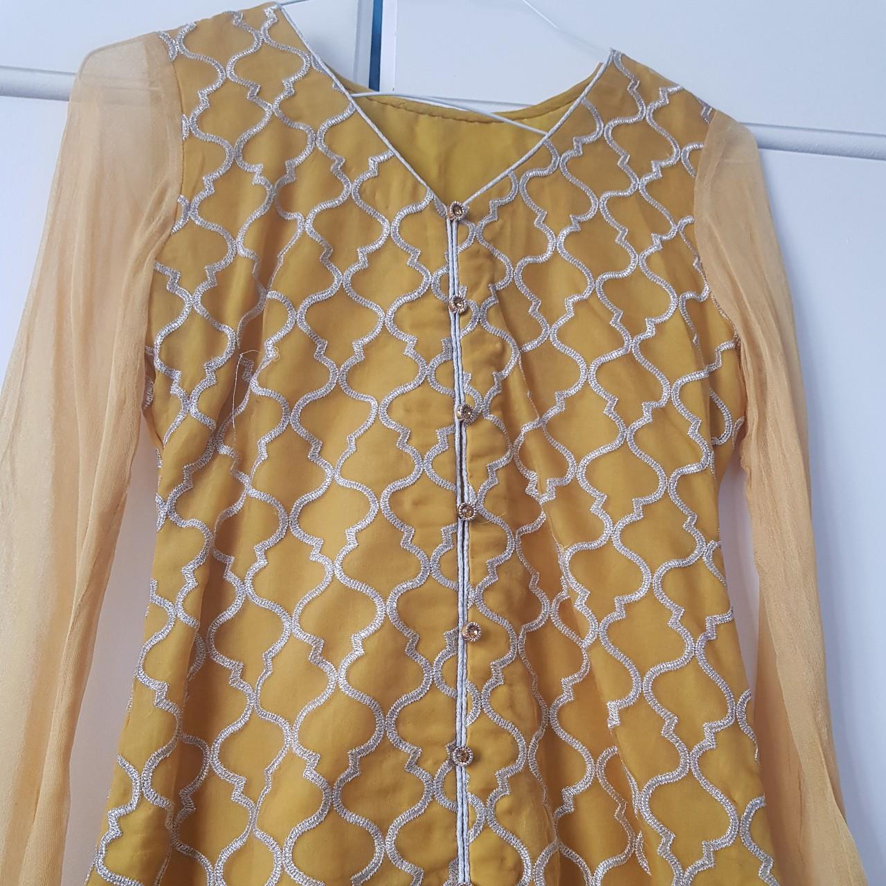 Yellow Mayoon Shirt Pakistani Dresses Indian Dresses... - Depop