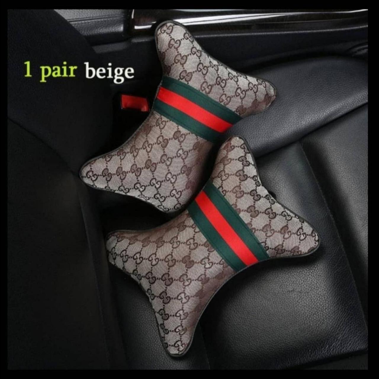 Gucci 3 Colours, Black, Grey or Beige Car Headrest - Depop