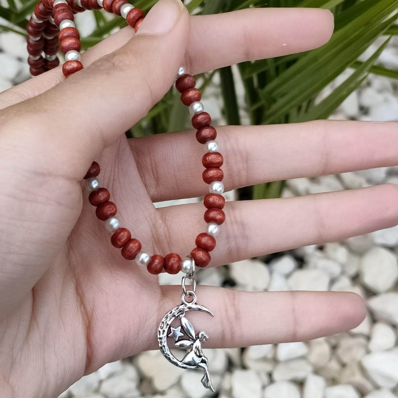 Beautiful fairy charm reworked necklace with red/... Depop