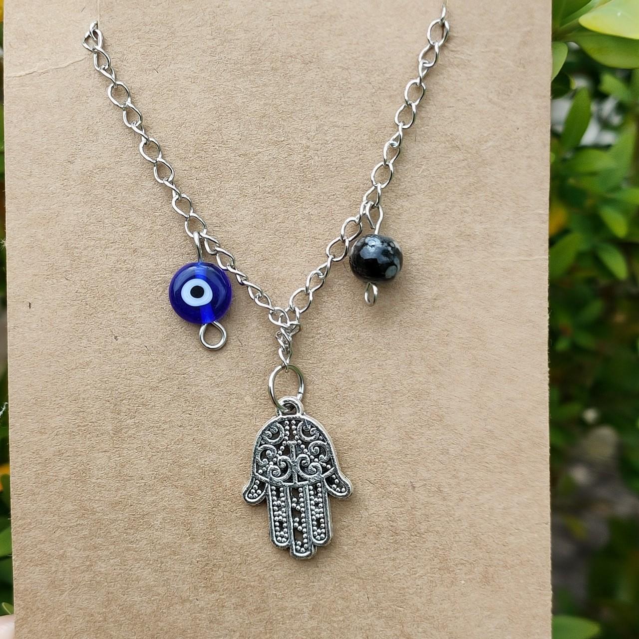 Handmade Hamsa evil eye bracelet ️ Length... Depop