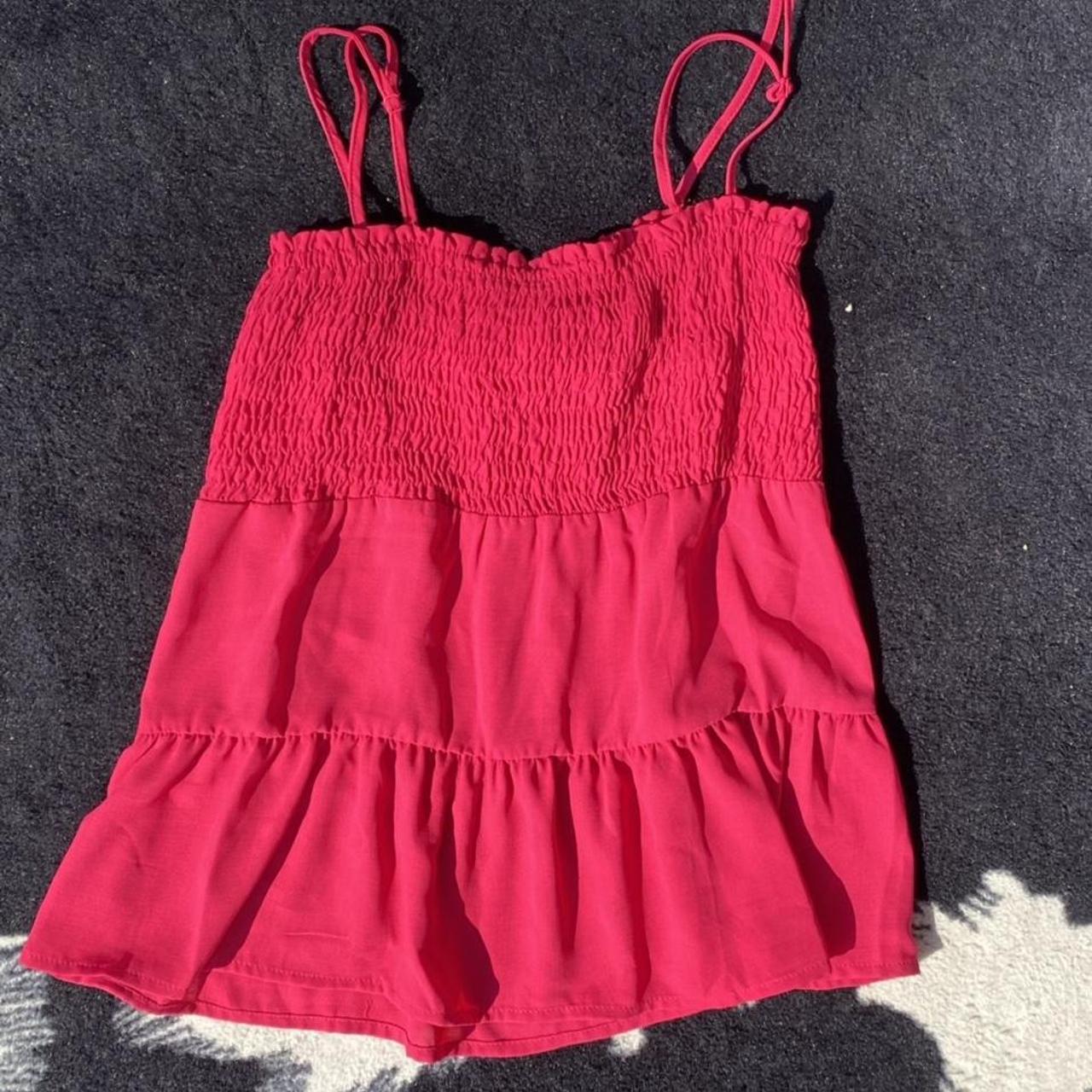 Fuchsia Spaghetti Strap Babydoll Top Fits So Depop