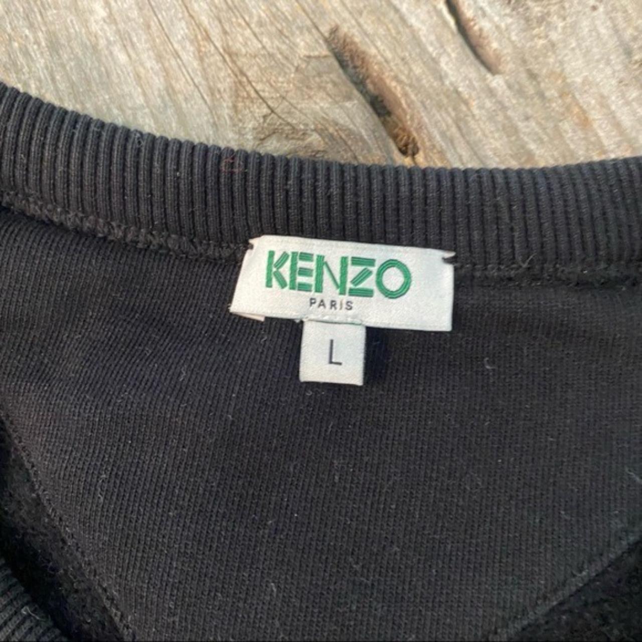 Kenzo Paris Black Crew Logo Sweatshirt Size large... - Depop