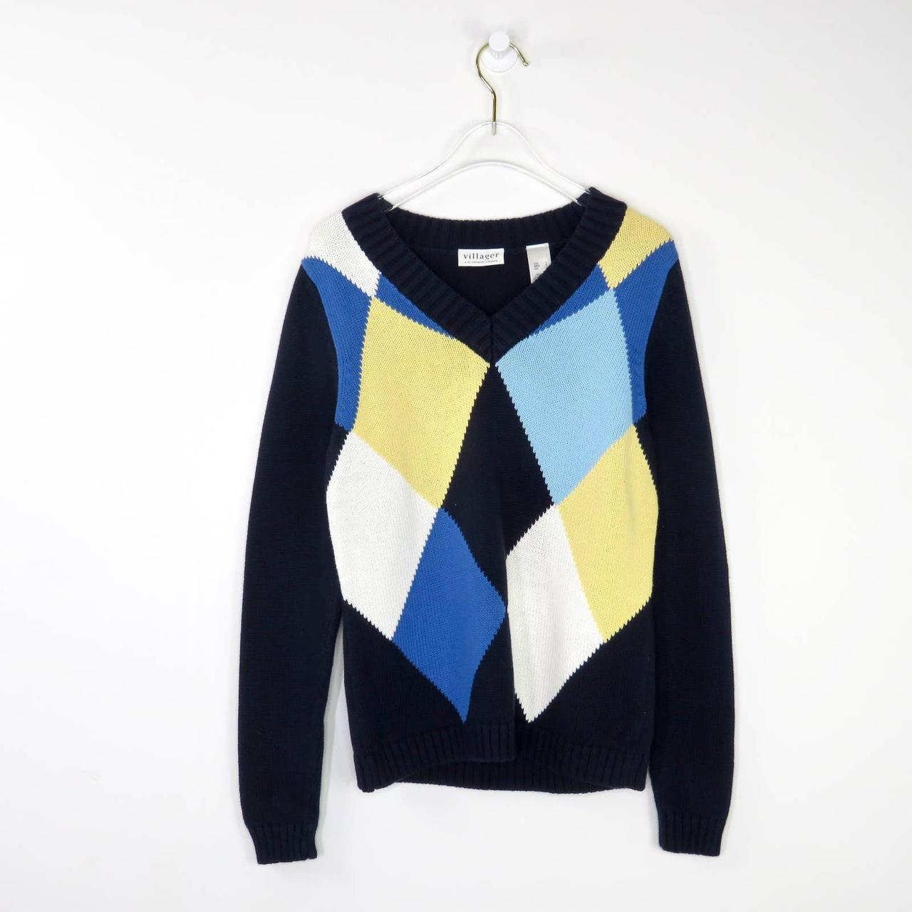 1990s Vintage Liz Claiborne Sweater. Retro Chunky... - Depop