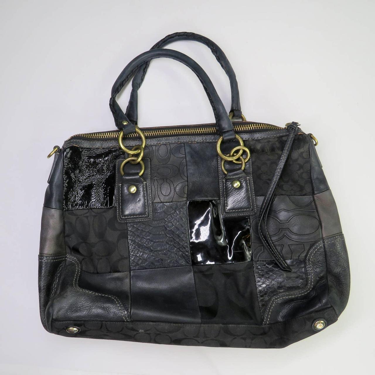 Circa 1990s Early 2000s Vintage Coach Handbag. Black... - Depop