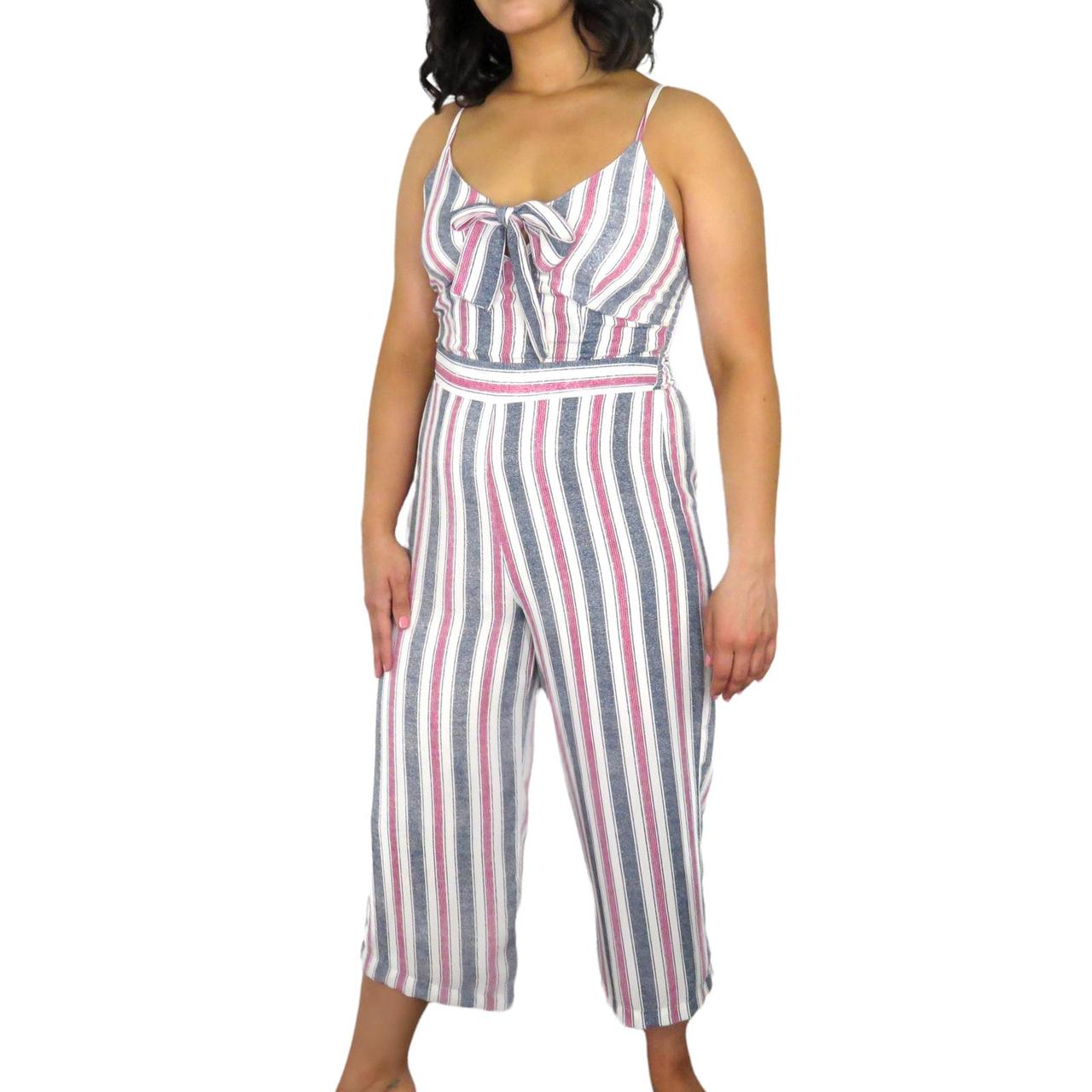 Francesca's store striped jumpsuit