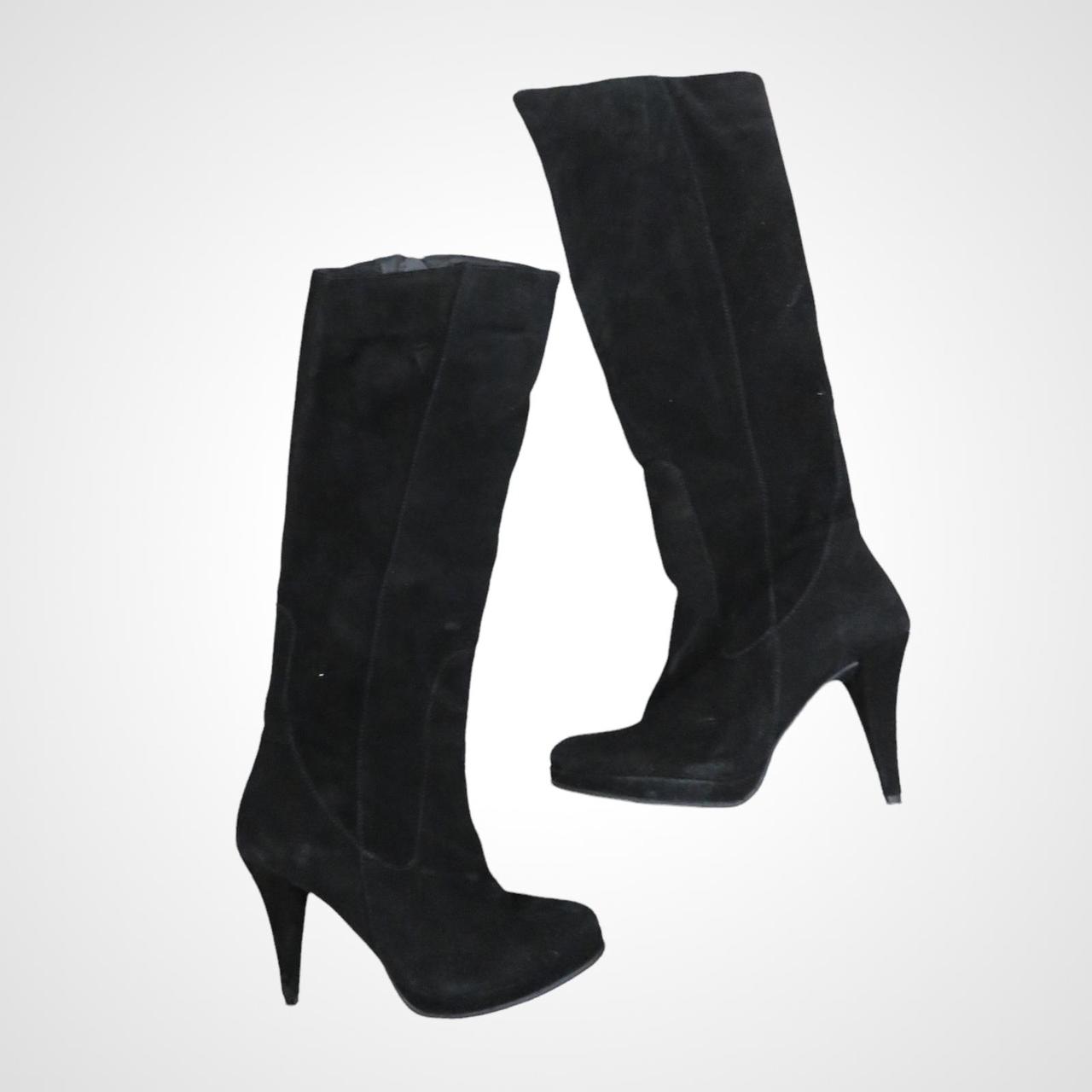 duo black suede boots