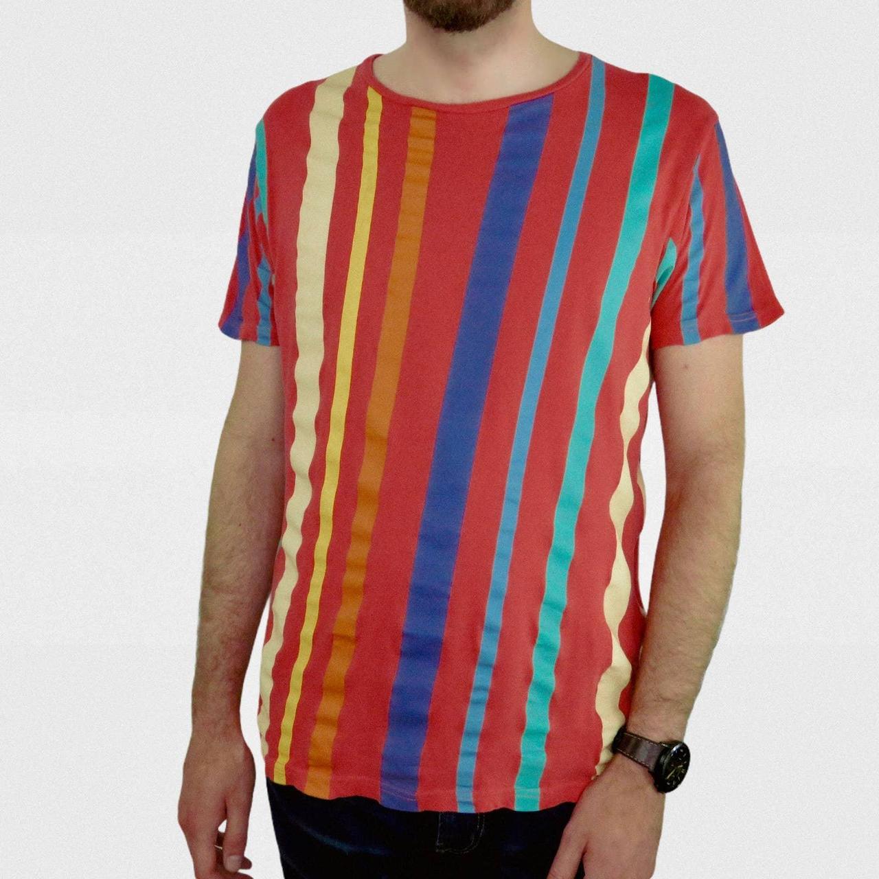 Urban Outfitters Men's Red and Blue Tshirt Depop