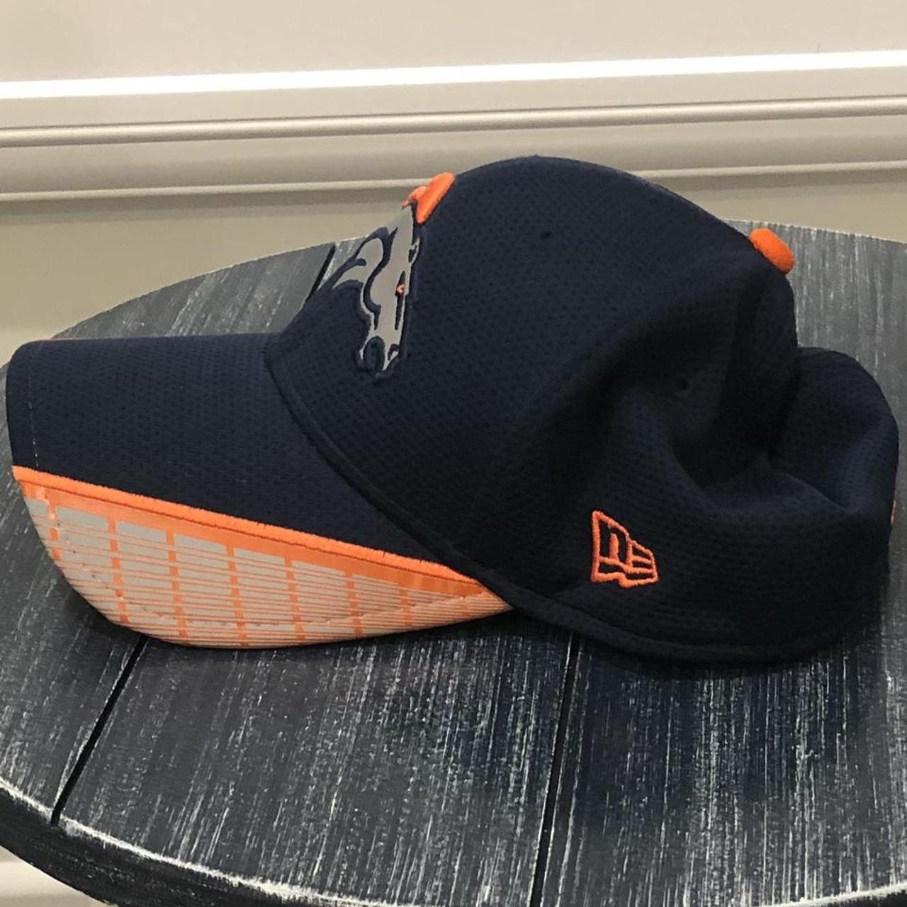 New Era Orange Navy Blue Denver Broncos Flex Fit Hat - Depop