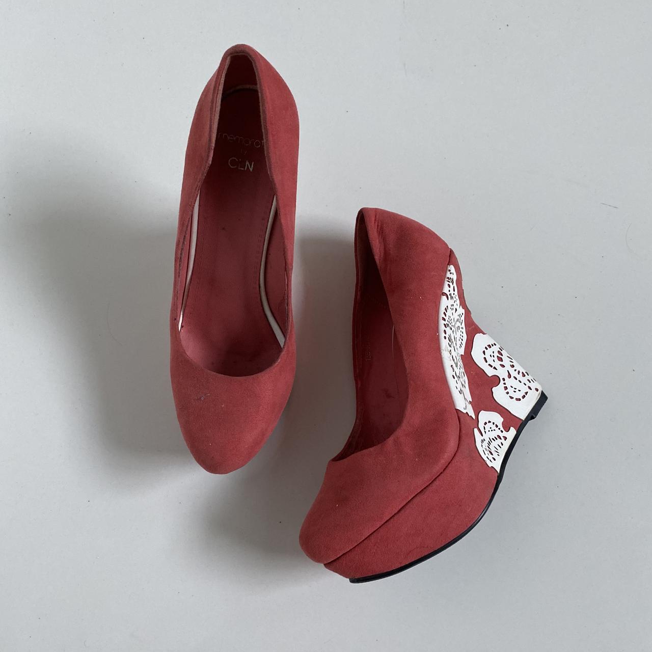 CELINE ORANGE WEDGES - Size 8 - Insides are peeling... - Depop