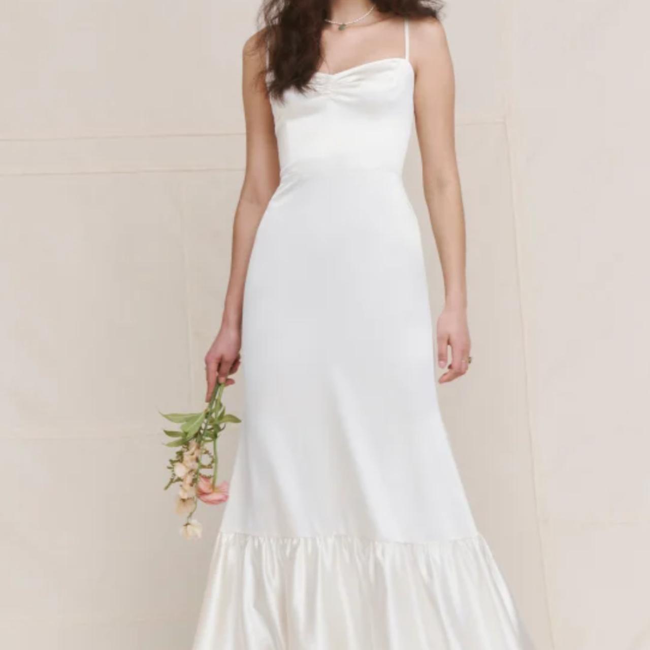 Reformation Venetia Bridal 100% Silk Dress in Ivory