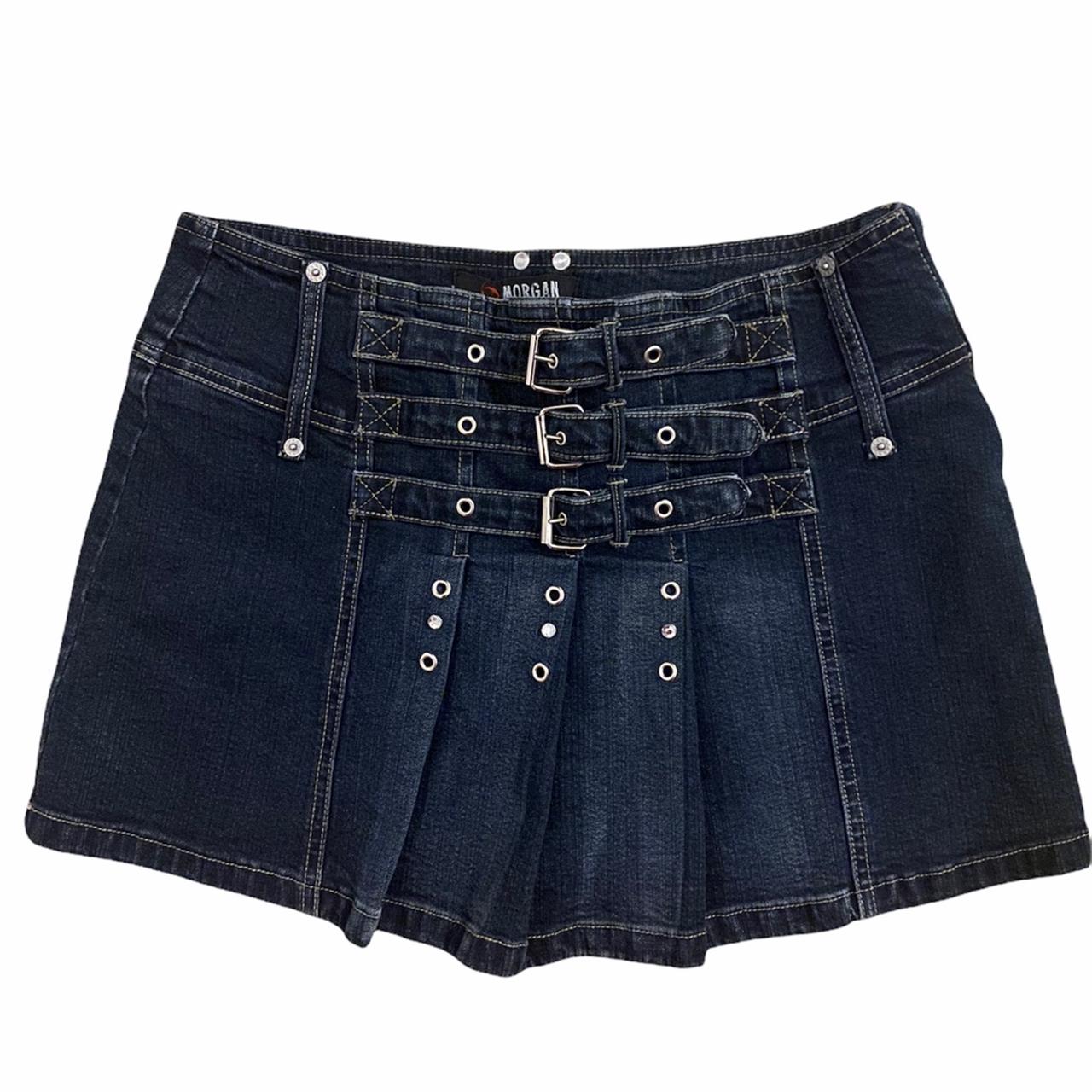 Literally The Ultimate Pleated Denim Mini Skirt Depop