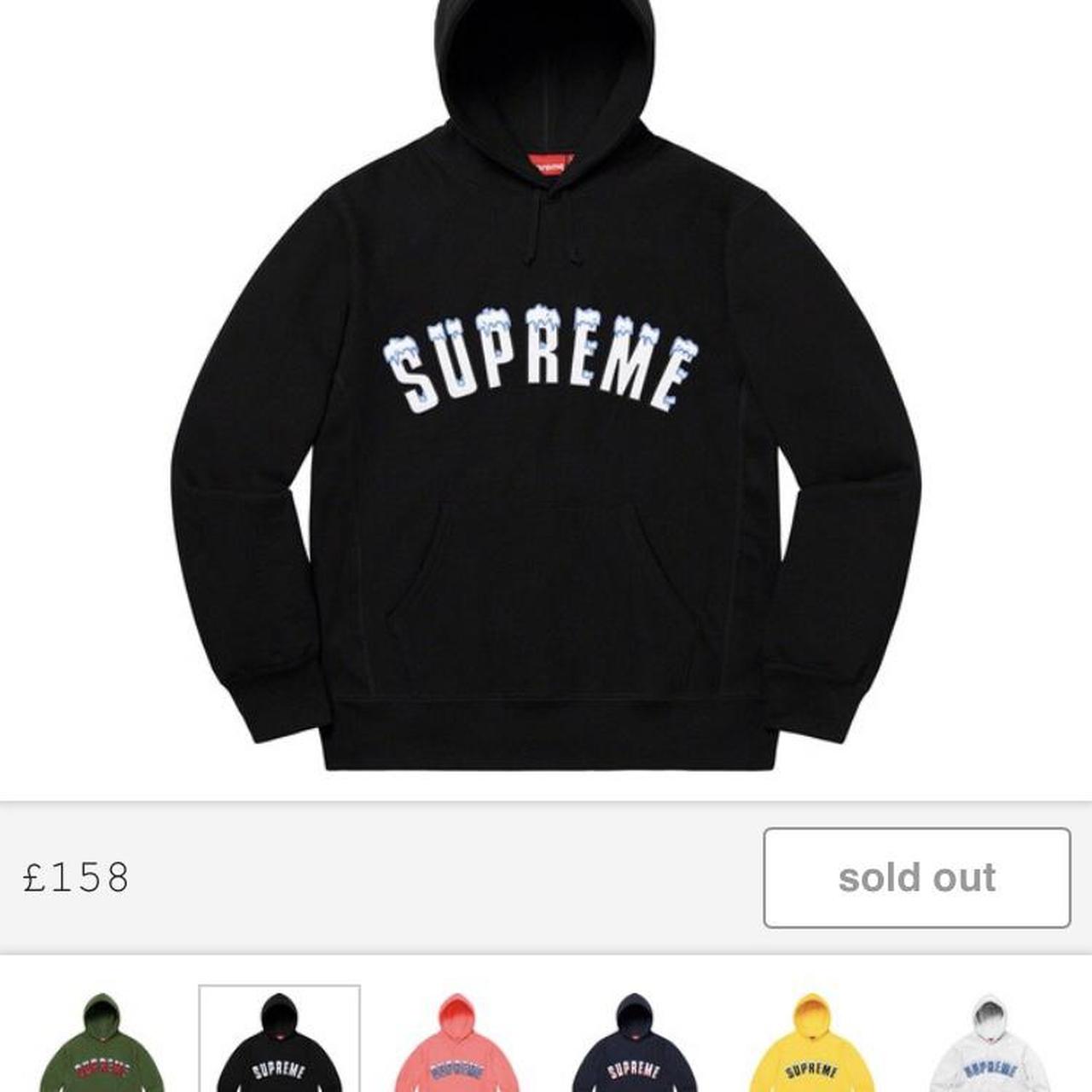 Supreme Icy Arc Hooded Sweatshirt - Black, Great... - Depop