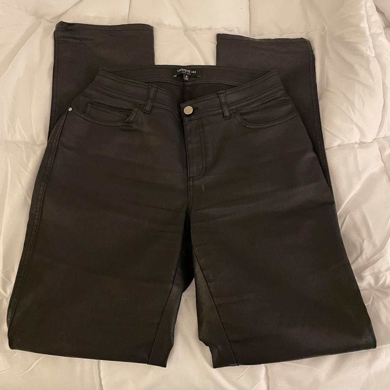 lafayette 148 waxed leather pants size 10, for... - Depop