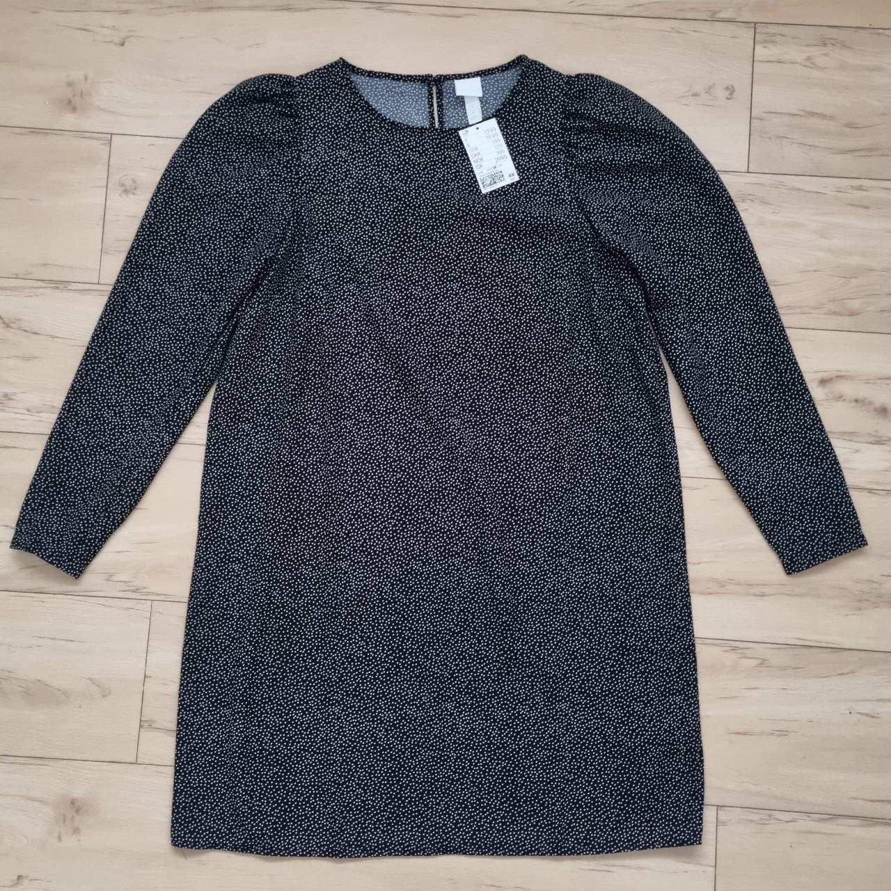 H&M puff sleeve, black and white, polka dot dress.... Depop