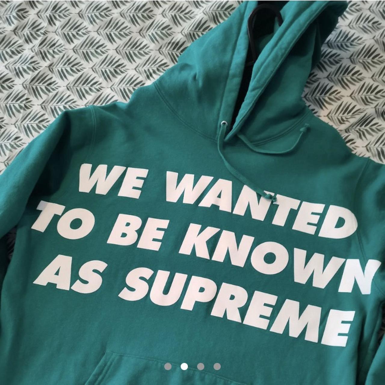 Green/ blue striped supreme hoodie. Signs of wear- - Depop