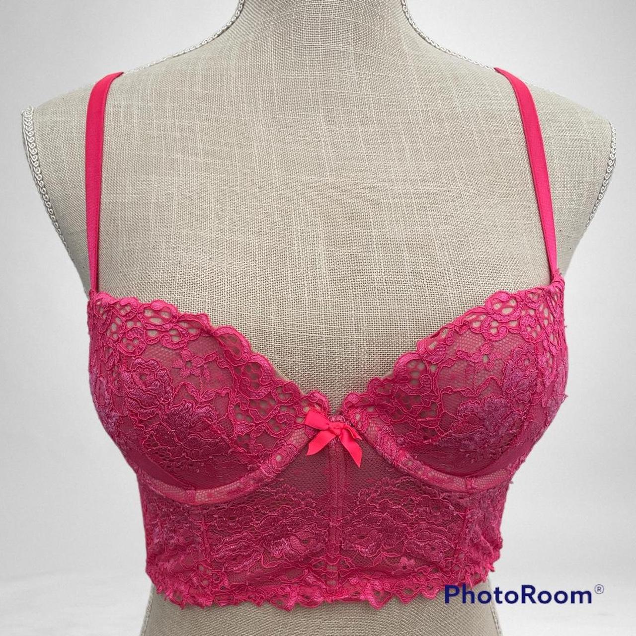 Victoria’s Secret Bustier Pink lace Hook and eye... Depop