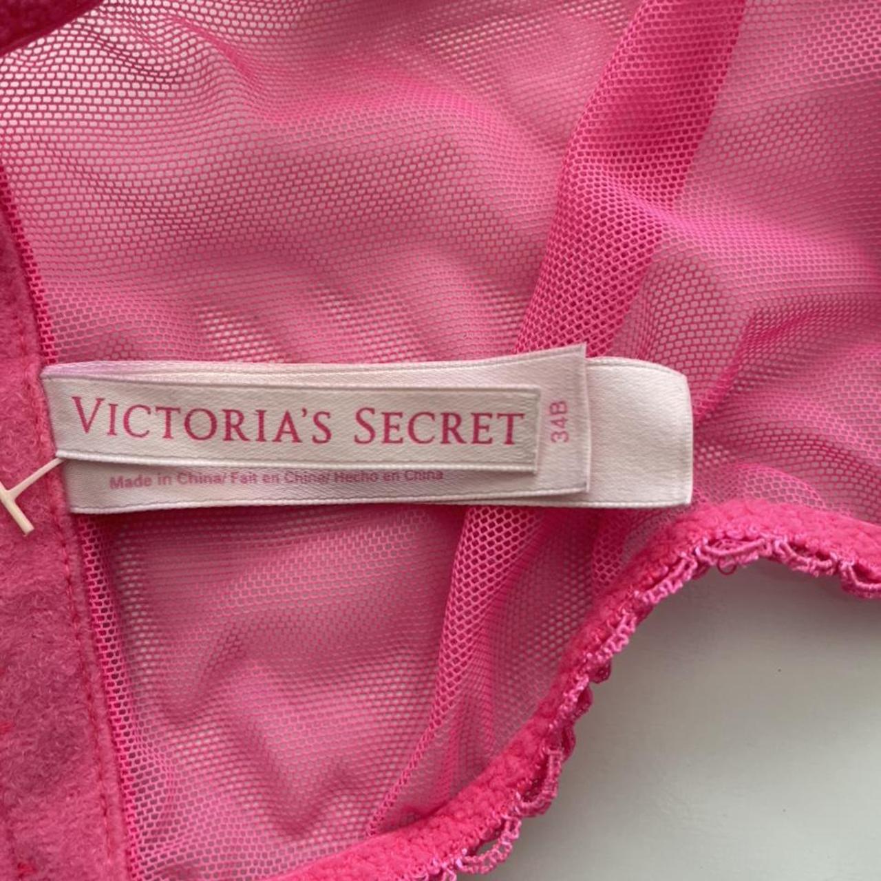 Victoria’s Secret Bustier Pink lace Hook and eye... - Depop