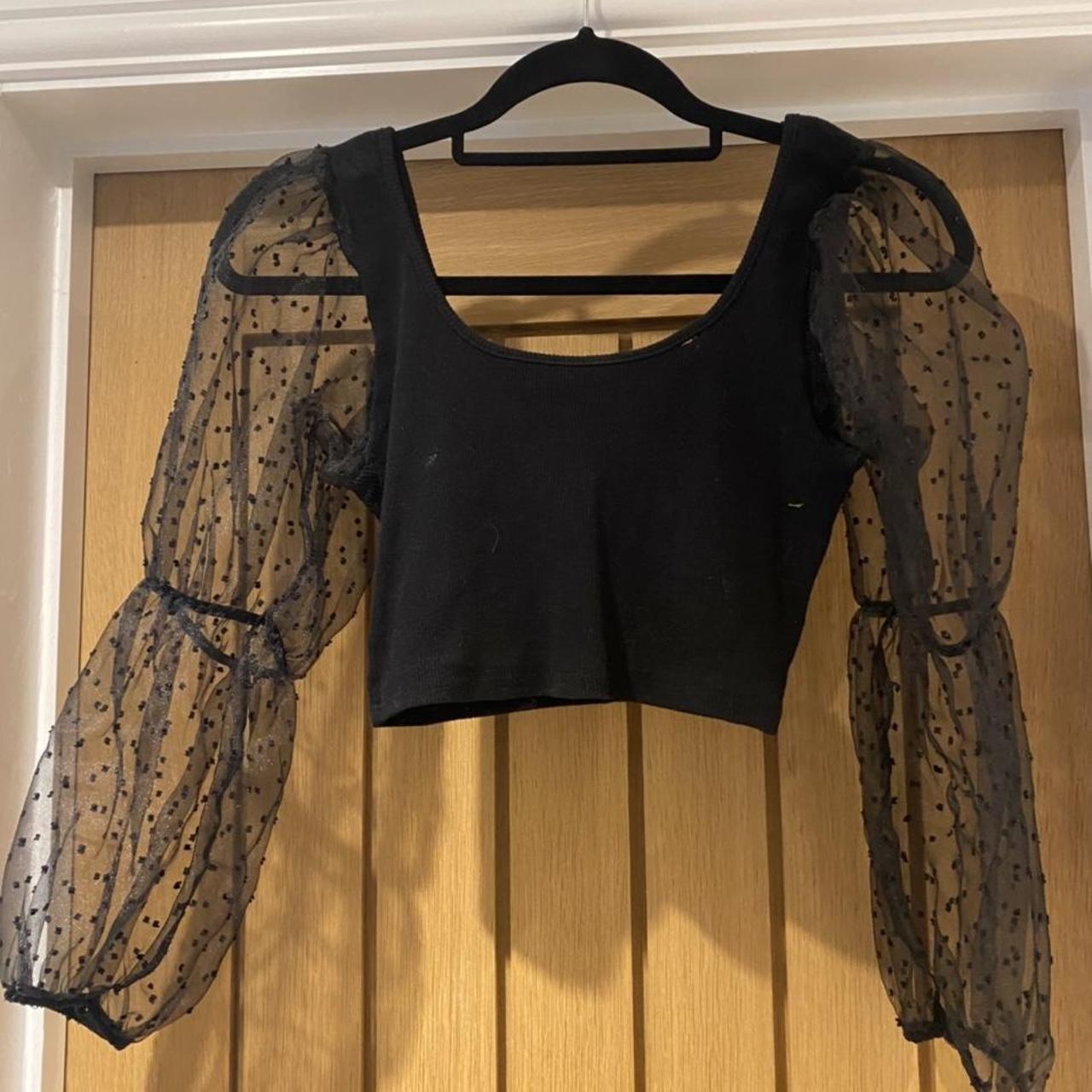 polka dot mesh sleeve dress