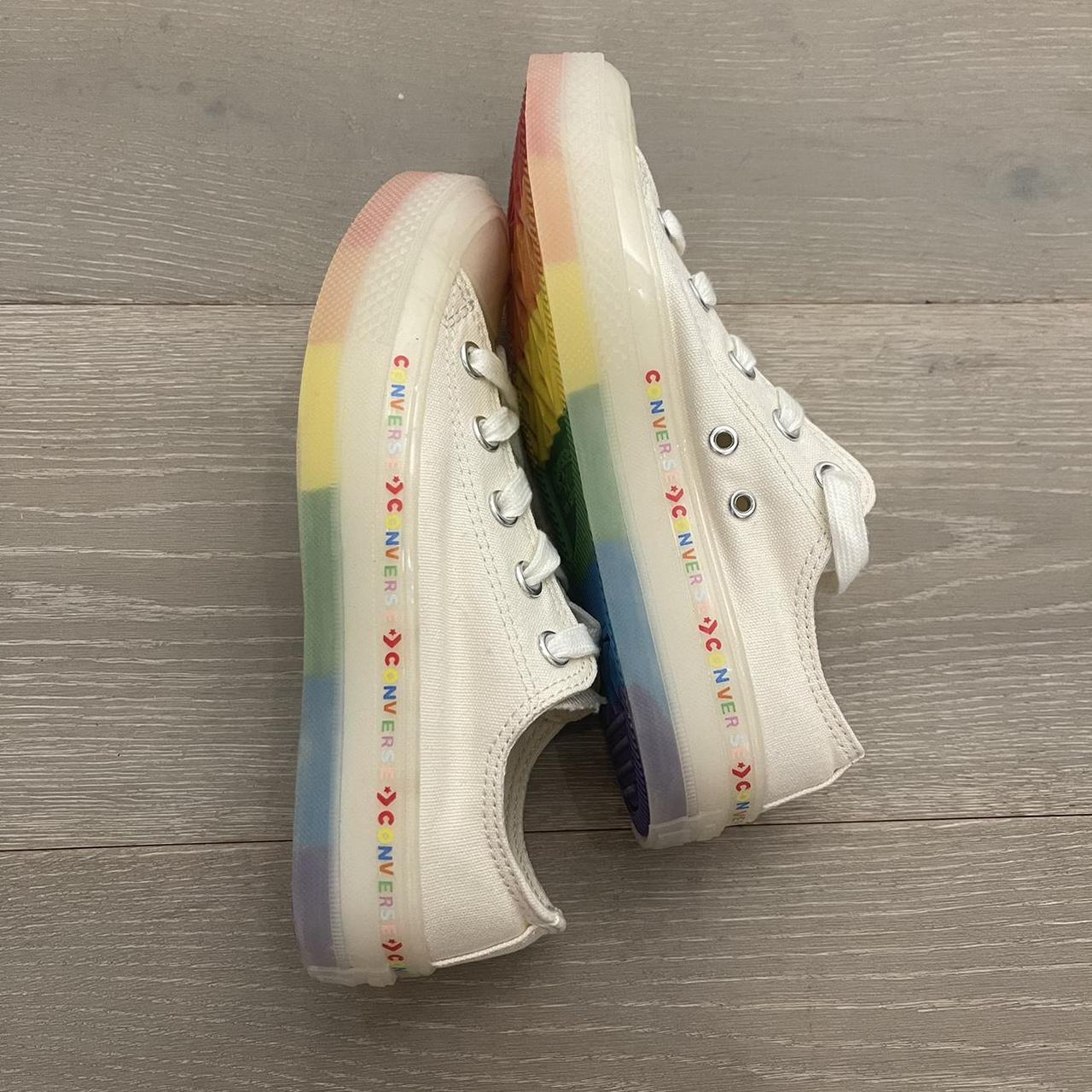 converse rainbow platform shoes