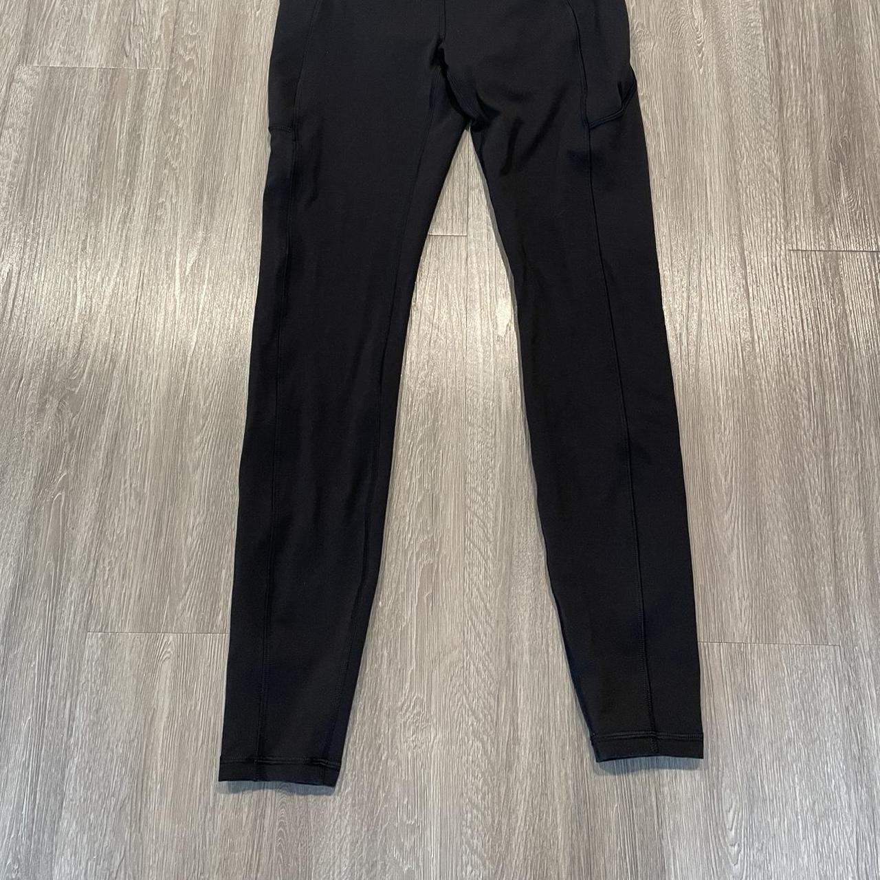 Lululemon black pocket leggings. Size 6. Price firm. - Depop