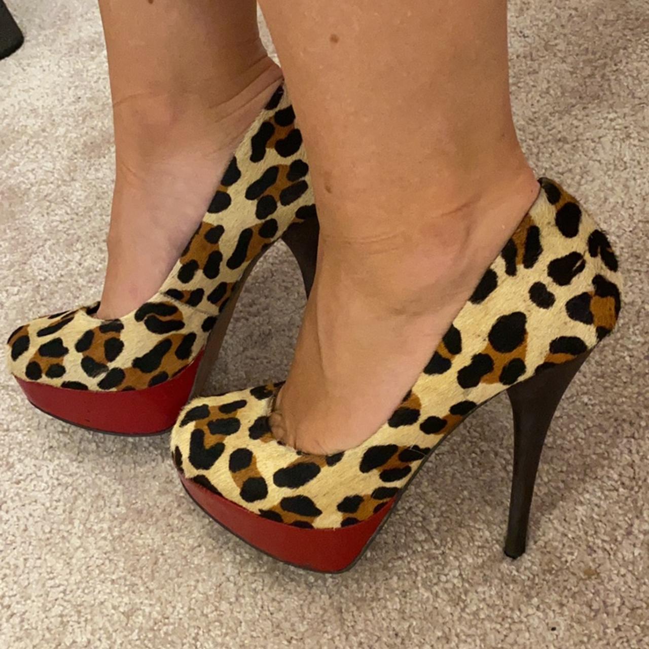 Kurt Geiger cow hair leopard print heels with Depop