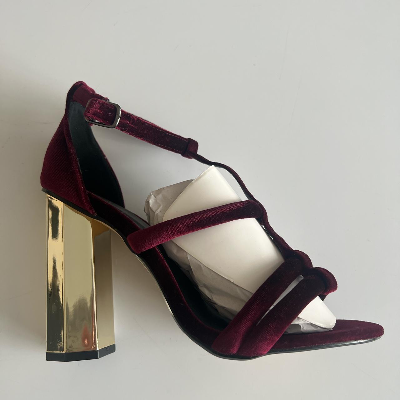 Burgundy and hot sale gold sandals