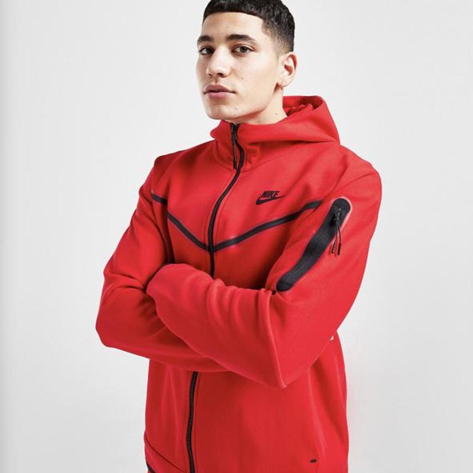 red nike tech hoodie