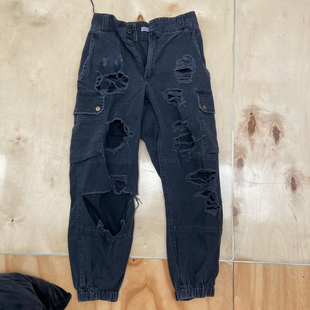 Ripped jean joggers online