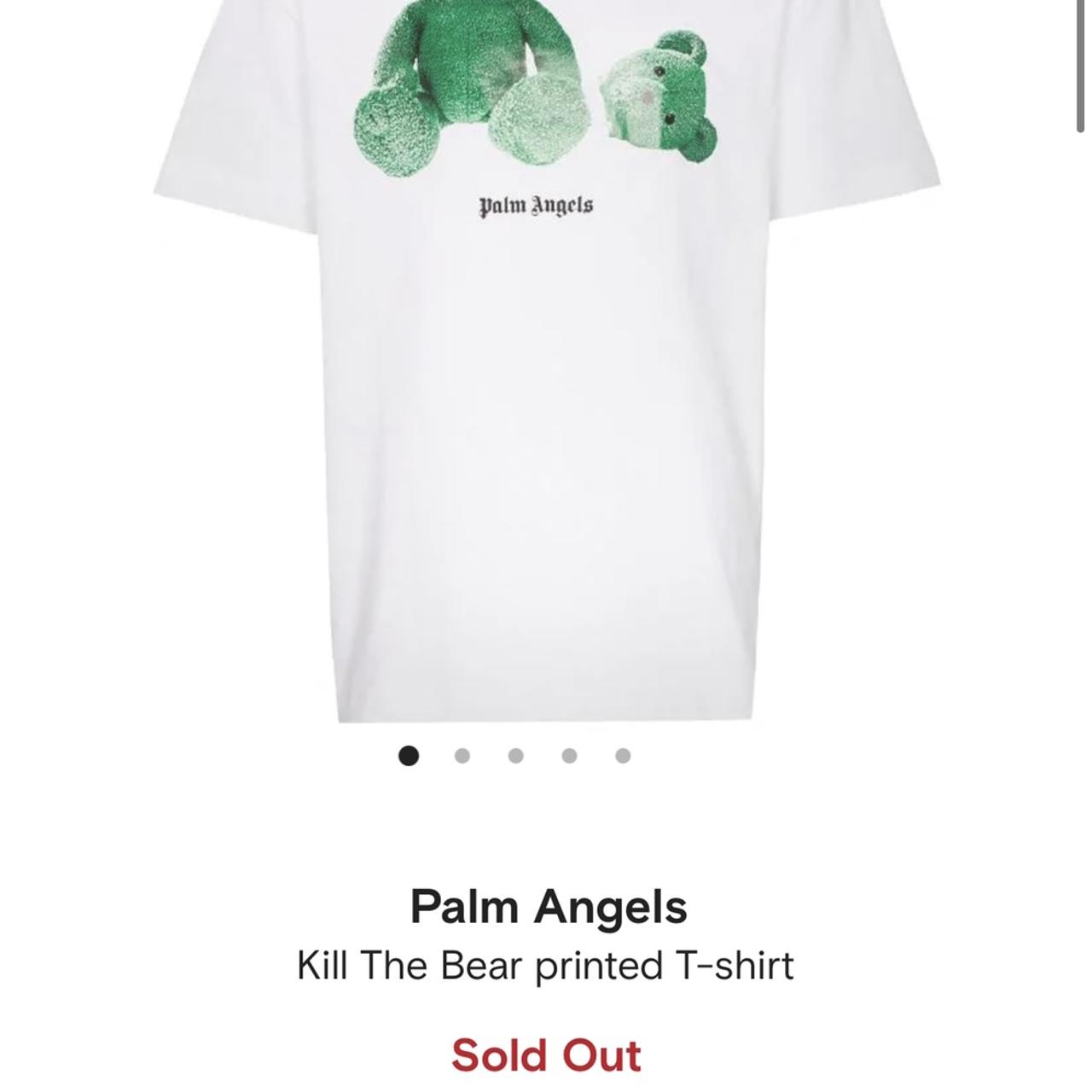 Palm Angels Military Green Kill The Bear Teddy Print T-Shirt - Men